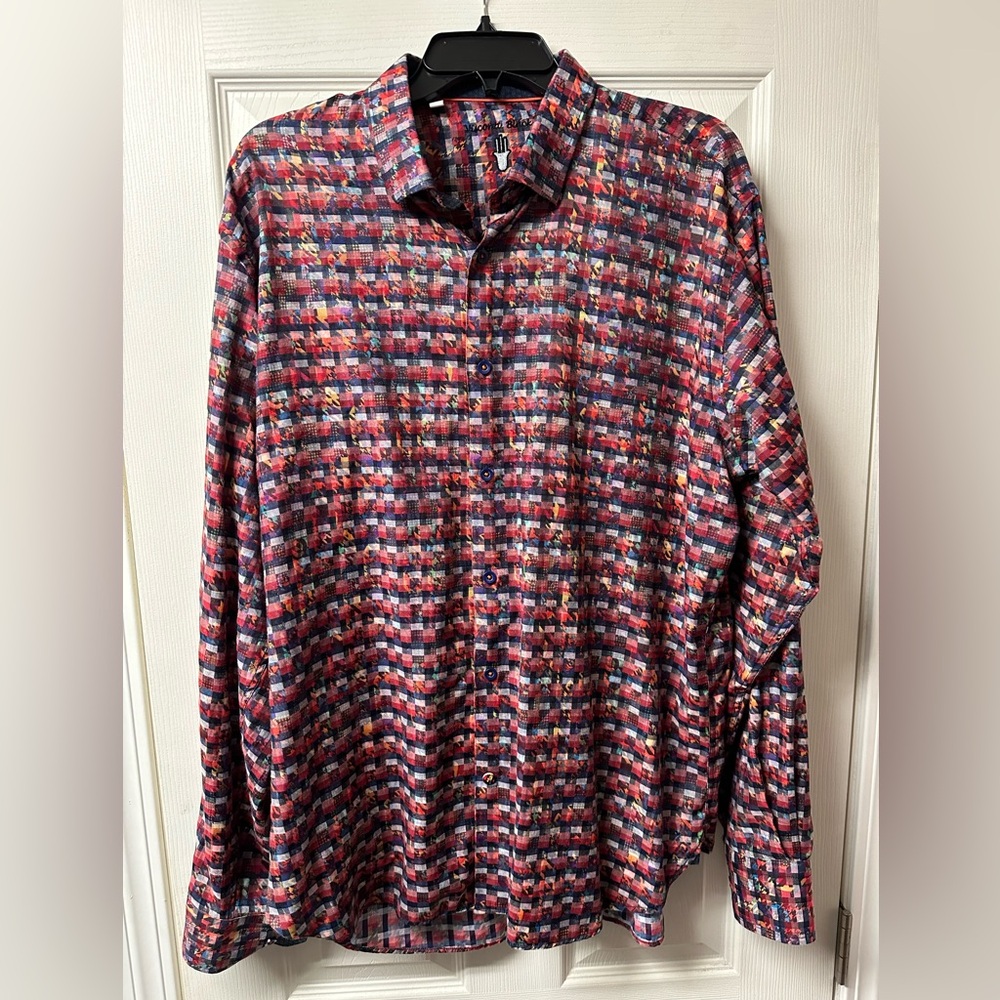Men's Visconti Black Long Sleeve Button Front Shirt Size XL